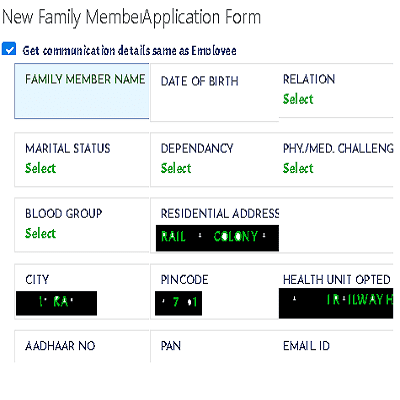 umid card member add form