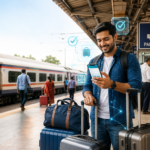 Indian Railways Extra Luggage Online Booking सुविधा के तहत यात्री स्मार्टफोन से अतिरिक्त सामान बुक करते हुए